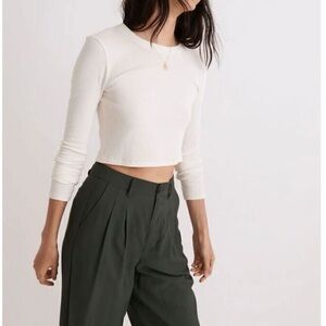 Madewell Ribbed Crop Long Sleeve Tee